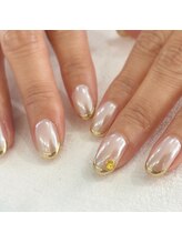 ネイルスミス 高松店(Nailsmith)/ホワイト×ミラーフレンチ