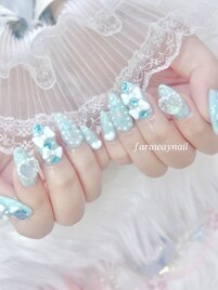 水色な量産型ネイル☆