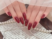 ワンホンネイル 新宿(Rumi Nail)/ボルドー/ラメグラ/冬ネイル