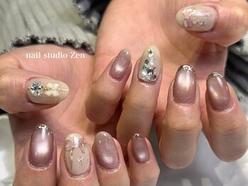 ピンクリボンクリスマスネイル★