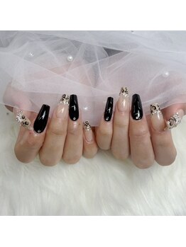 福松学園/ヒョウ柄ストーンフレンチ★