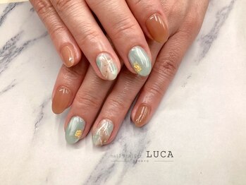 ネイルアトリエルカ(nail atelier LUCA)/W-820 大人上品大理石ネイル