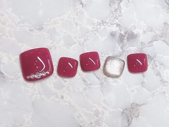 ネイルサロン クラーヴォ(cravo)/フットシンプルアートコース　4