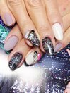 秋のパターン柄★ツイードネイル