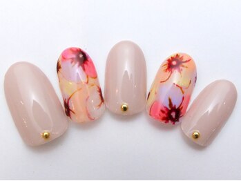 ネイルサロン ドレリッチ 大宮店(drerich)/【6990】大人フラワー柄