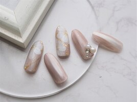 上品カラー×フラワーネイル