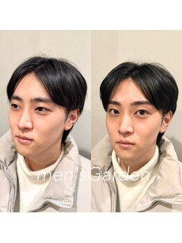 メンズガーデン(men's Garden)/眉クセ改善パーマ+デザイン+脱毛