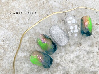 マリー ネイルズ いわきラトブ店(MARIE NAILS)/オーロラ 新規6600円税込 0515C