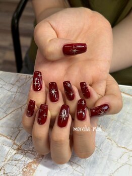 秋色ボルドーネイル