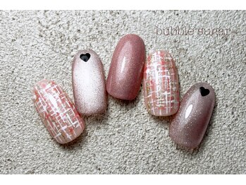 ピンクツイードネイル