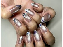 アンドエムネイル(&M nail)の雰囲気（秋ブラウンミラー＊ガラスフレンチネイル）
