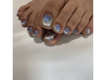 アミュレット 金剛店(amulet)の写真/ハンドネイルが出来ない方でもフットネイルで女子力UP☆パラジェルワンカラー(フットバス込み)¥6000!!