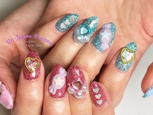 アン ジョーヌドラゴ/【自爪ネイル】キラキラアシメ