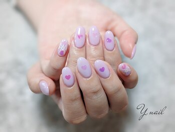 ワイネイル(Y.nail)/ピンクのハートネイル
