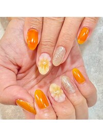 立体3Dアート/お花ネイル/透け感