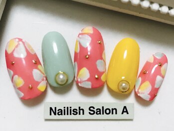 ネイリッシュサロン エー(Nailish Salon A)/2017/パステルフラワーネイル