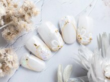 ローズクレア(Rose Crea)/華やかフラワーブライダルネイル