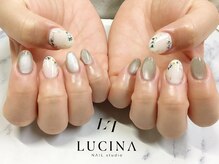 ネイルスタジオ ルキナ(LUCINA)/c-440 押し花ブライダルネイル