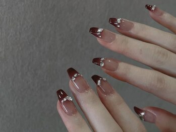 センスネイル 北千住店(Sense Nail)/キラキラストーンxボルドー