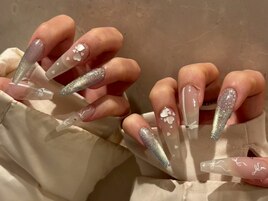 【長さ出し】大人ガーリーネイル