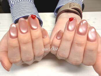 ぷっくりハート付きマグネット