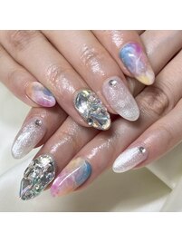 カラフル☆大理石ネイル