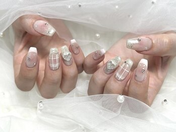 チェックガーリーネイル【034】