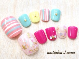 ピンク系フットネイル☆