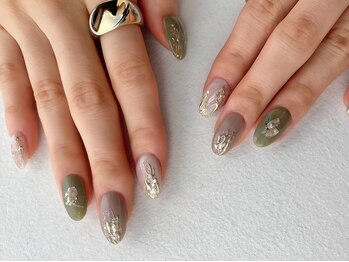 ハレトキネイル(haretoki nail)/ニュアンスミラーmixネイル