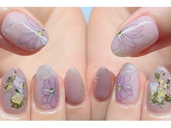 フラワー透け感ネイル*