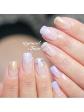 たゆ ネイル(たゆnail)/パープルキラキラシェルネイル