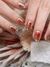 ステムネイル 下北沢(stem nail)/秋ネイル　オレンジインク