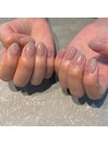 ベージュフラッシュネイル