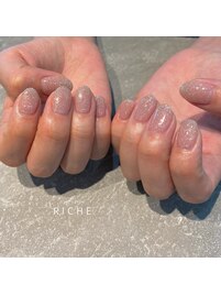 ベージュフラッシュネイル