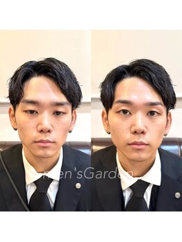 メンズガーデン(men's Garden)/眉クセ改善パーマ+デザイン+脱毛