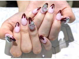 【スカルプ】バレンタインネイル