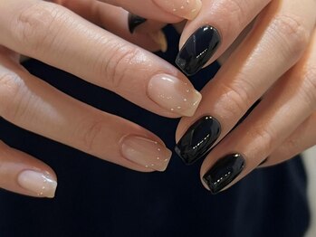 アイネイルズ 梅田店(I nails)/パーツフレンチシンプルベージュ