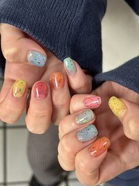 カラフルスプレーネイル
