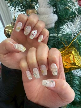 ホワイトクリスマスネイル