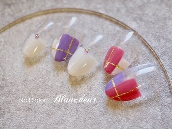 ネイルサロン ブランシュール(Nail Salon Blancheur)/くすみカラーブロッキングネイル