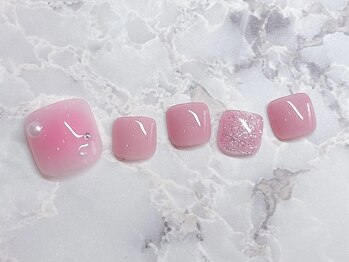 ネイルサロン クラーヴォ(cravo)/フットシンプルアートコース　5