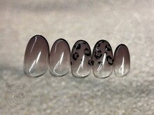 オレンジスティック/ヒョウ柄　レオパード　フレンチ