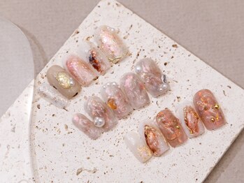 ルナ(LuNa)/淡色ネイル/くすみピンク/パール