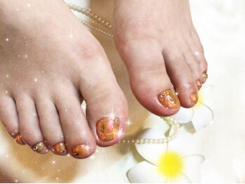 ウィズ フェリーク/つやつやオレンジフットネイル