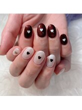 バブラブ/ワンカラー×ハートネイル