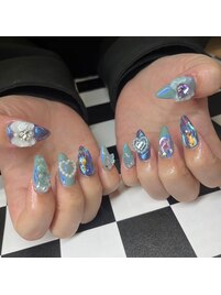 ブルーオーロラネイル