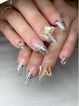 ネイルサロン ベース(BASE)の写真/【十三3分/private nail salon】チップ/スカルプ1本から長さ出しOK!こだわりの美しいフォルムに満足度も◎