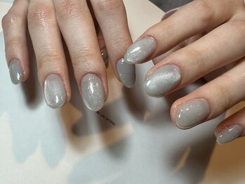 水色マグネット×ラメ