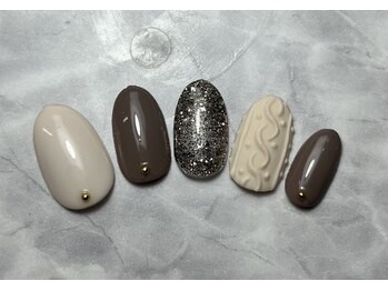 ニットネイル　冬ネイル