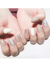 アイラッシュアンドネイル シエル(Ciel)/新規7200円。大人ツイードネイル